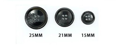 TJ  JK  四眼樹脂鈕扣  西裝扣  大衣扣  15mm  21mm  25mm 側面照